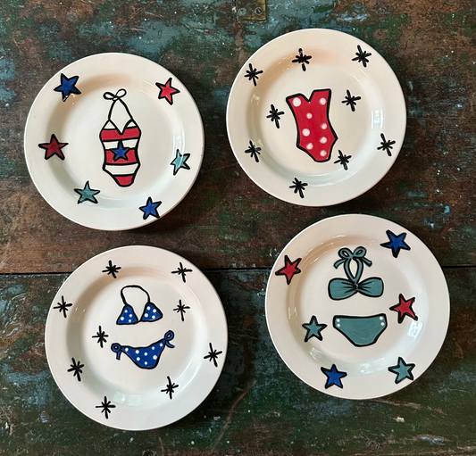 Bathing suite Appetizer Plates