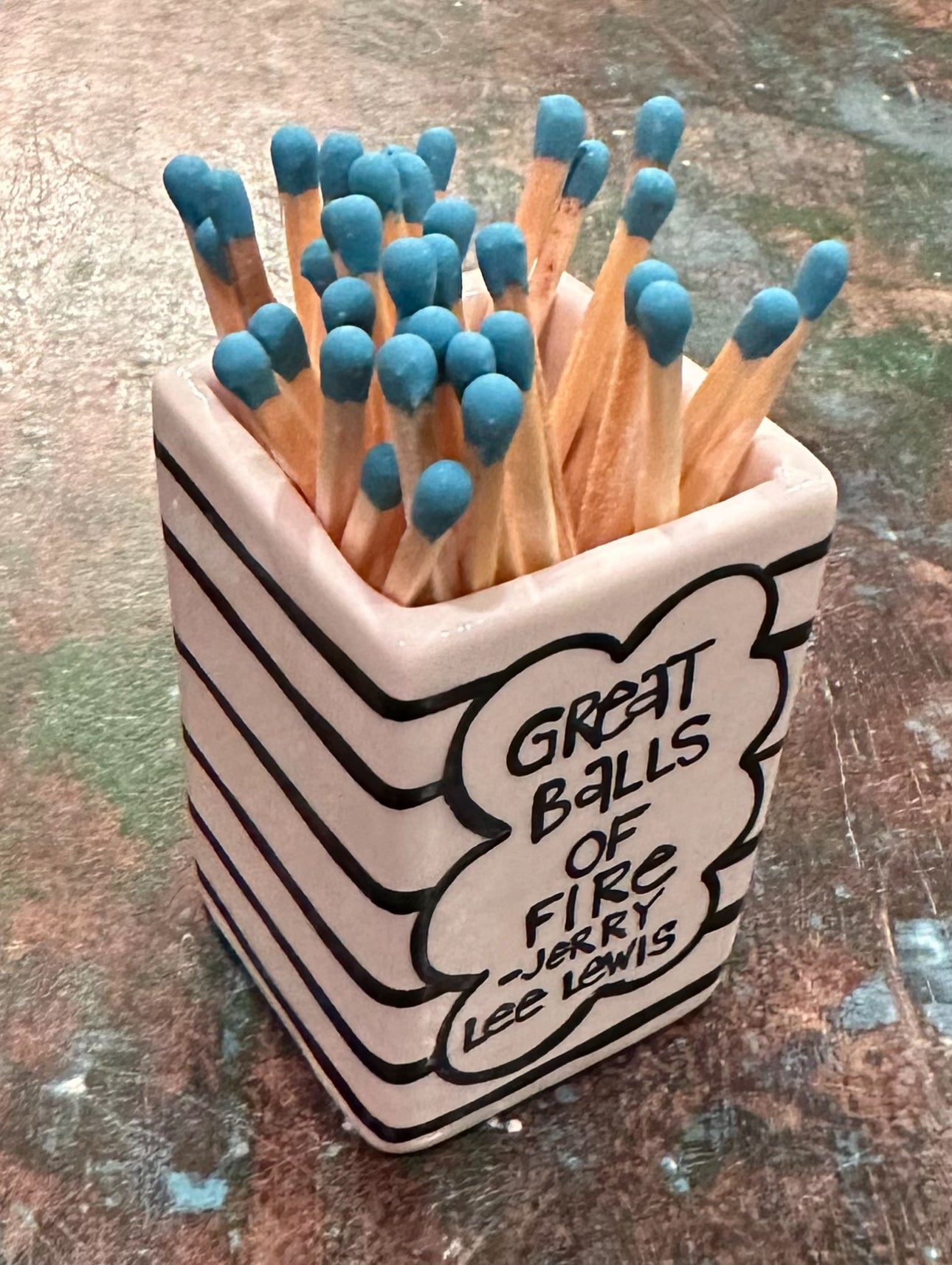 Matchstick Holder "Great Balls of Fire"